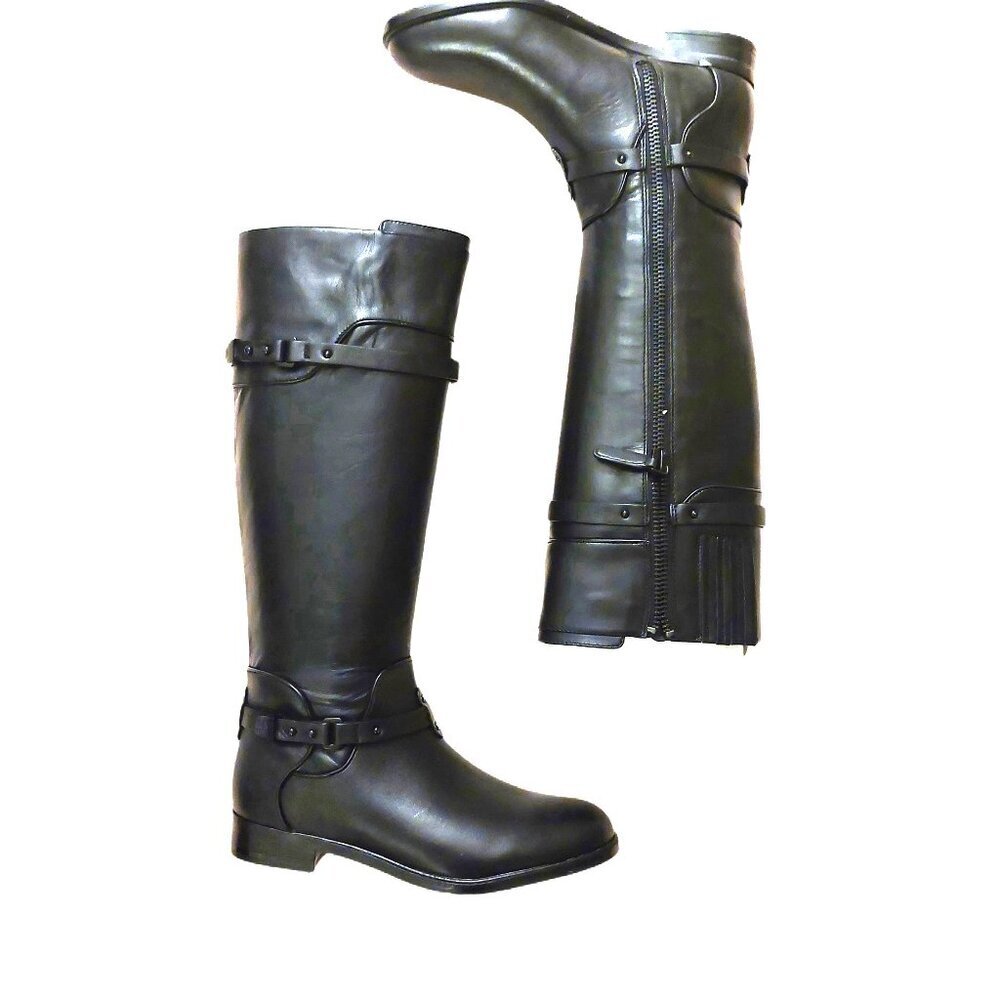 BCBGMAXAZARIA Ma Franz Black Calf Leather Boots Retail $398 - Picture 3 of 7
